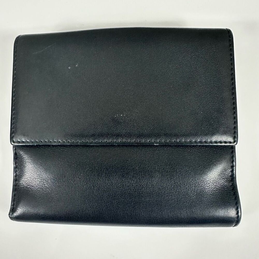 Gucci Trademark Plate Black Leather Compact Wallet - Picture 2 of 13